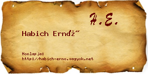 Habich Ernő névjegykártya